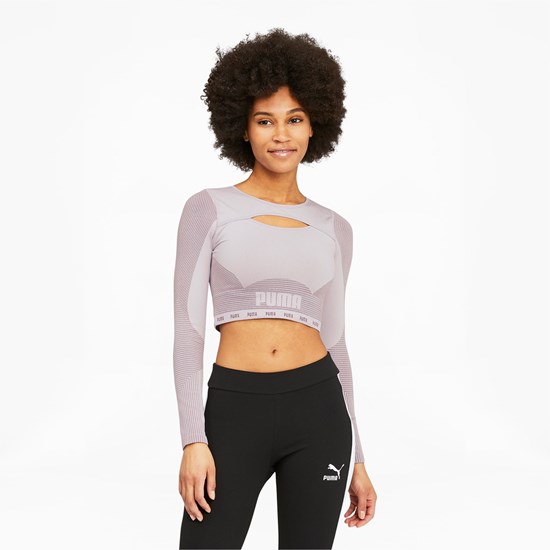 Puma FORMKNIT SEAMLESS Long Sleeve Trænings Løbe T-shirt Dame Lavendel | 874125ITA