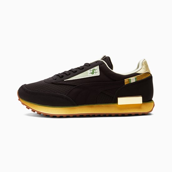 Puma Future Rider Big Spender Sneakers Dame Sort Guld | OH8947512