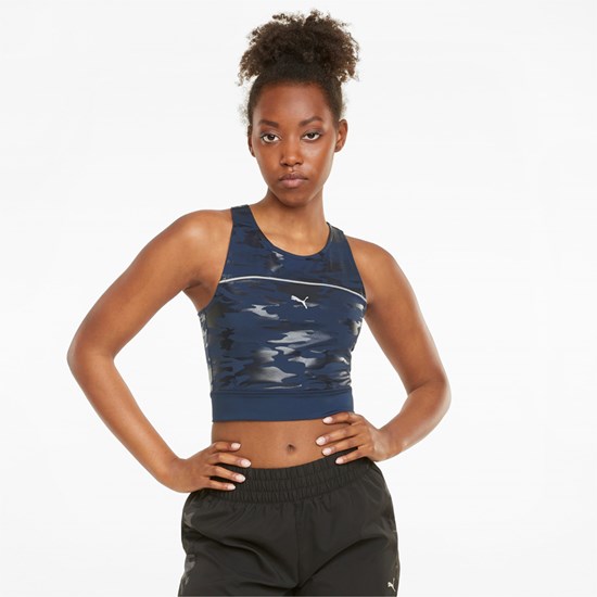 Puma High Shine Cropped Løbe Tank Tops Dame Spellbound | ZF3980165