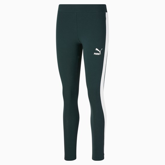 Puma Iconic T7 Leggings Dame Grøn | 210489VFX