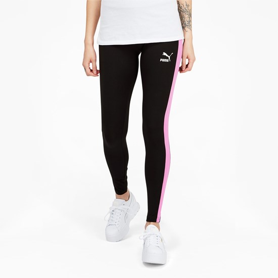 Puma Iconic T7 Leggings Dame Sort | 694735KTU