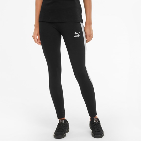 Puma Iconic T7 Leggings Dame Sort | 783150EBG