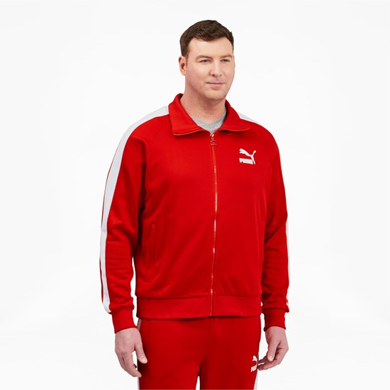 Puma Iconic T7 Track BT Jakke Herre Rød Hvide | 456890SER