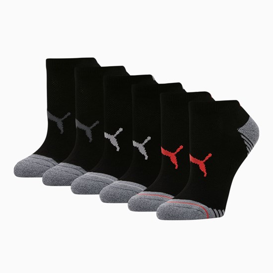 Puma Low Cut Socks [6 Pack] Sokker Dame Sort Rød | DT4751308