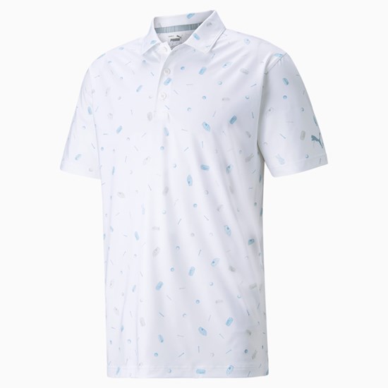 Puma MATTR Snack Shack Polo Shirt Herre Hvide Blå | 789150WLH