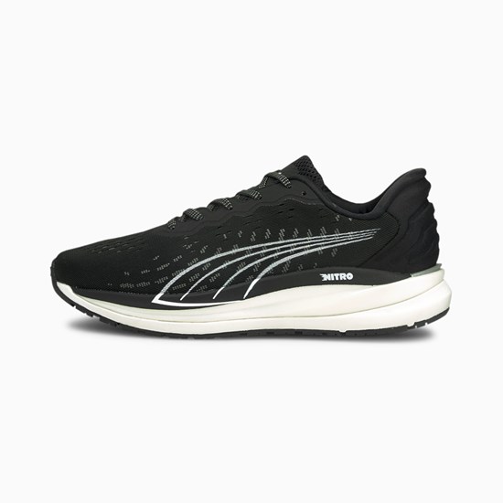 Puma Magnify Nitro Løbe Sneakers Dame Sort Hvide | TH2716458