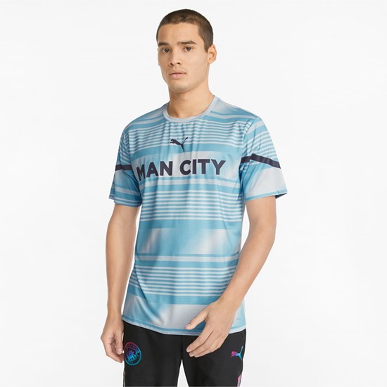 Puma Man City Prematch Soccer Jersey Herre Heather / Peacoat | 438591ZHF