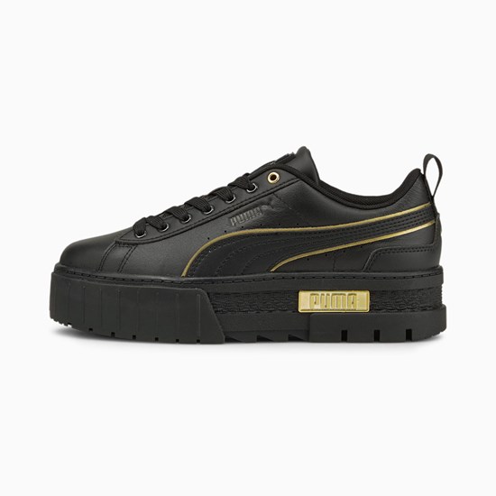 Puma Mayze Metal Sneakers Dame Sort | EG2750841