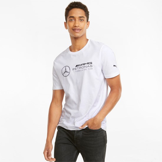 Puma Mercedes F1 Logo Løbe T-shirt Herre Hvide | 051749NXZ