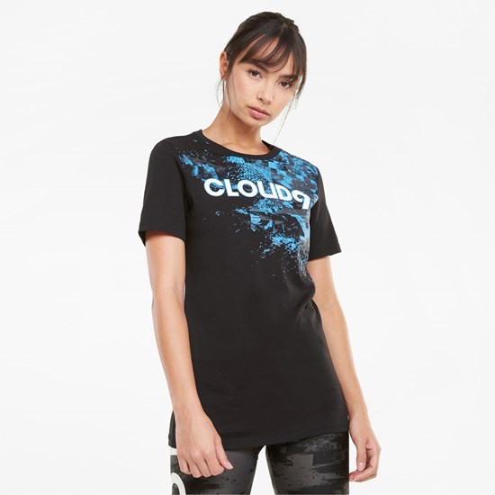 Puma PUMA x CLOUD9 Graphic Esports Løbe T-shirt Dame Sort | 519803OTB