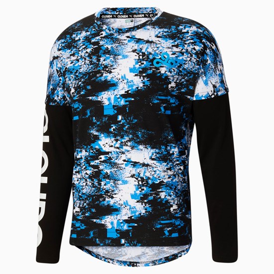 Puma PUMA x CLOUD9 Printed Graphic Long Sleeve Esports Løbe T-shirt Herre Hvide Sort | 749361UJS