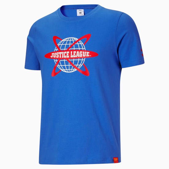 Puma PUMA x DC Justice League Løbe T-shirt Herre Blå | 574926BRF