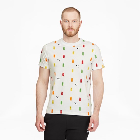 Puma PUMA x HARIBO Printed Løbe T-shirt Herre Hvide | 769831DTC