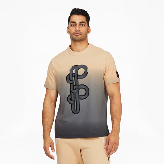 Puma PUMA x PRONOUNCE Graphic Løbe T-shirt Herre Pebble | 748150EJW