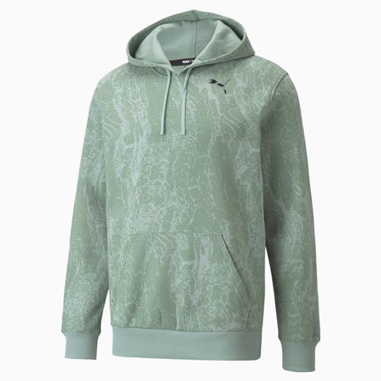 Puma Performance Printed Trænings Hættetrøje Herre Jadeite | 781204BAE