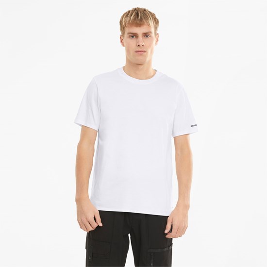 Puma Porsche Design Essential Løbe T-shirt Herre Hvide | 235784ICH