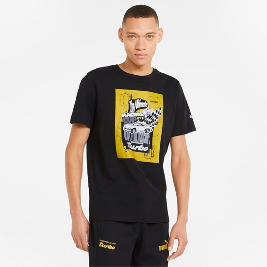 Puma Porsche Legacy Graphic Løbe T-shirt Herre Sort | 016372GAS