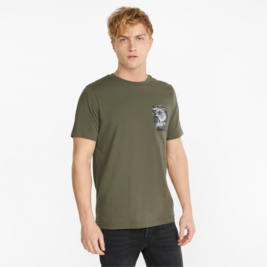 Puma Porsche Legacy Graphic Løbe T-shirt Herre Mørkegrøn | 348295LXA