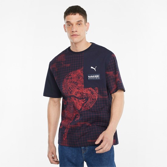 Puma Red Bull Racing Printed Løbe T-shirt Herre Night Sky | 107268KQZ