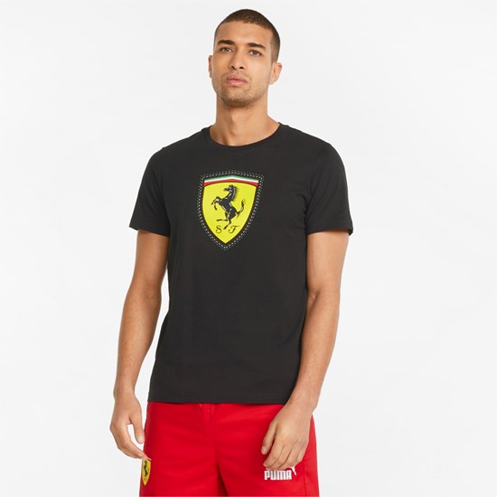 Puma Scuderia Ferrari Race Color Shield Løbe T-shirt Herre Sort | 894307AKC