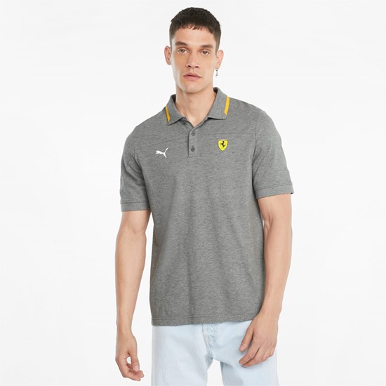 Puma Scuderia Ferrari Race Polo Shirt Herre Medium Gray Heather | 176482RCU