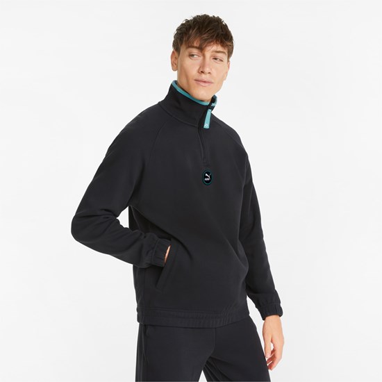 Puma Sportswear by PUMA Half-Zip Jakke Herre Sort | 684257AXF