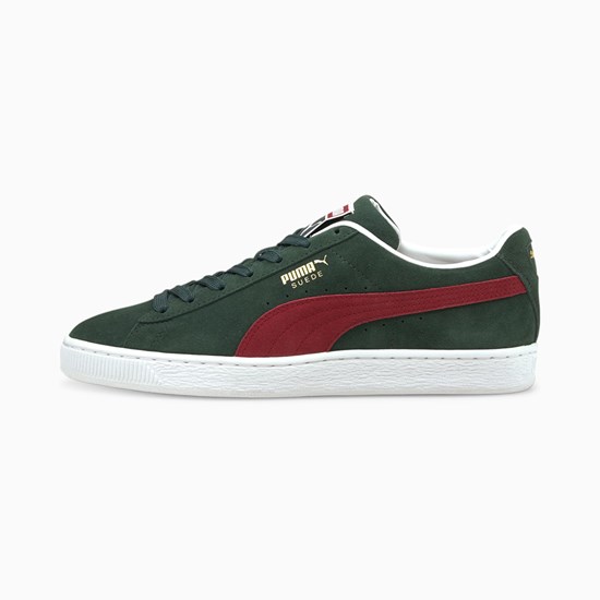 Puma Suede Classic XXI Sneakers Herre Grøn Rød Hvide | XG7563012