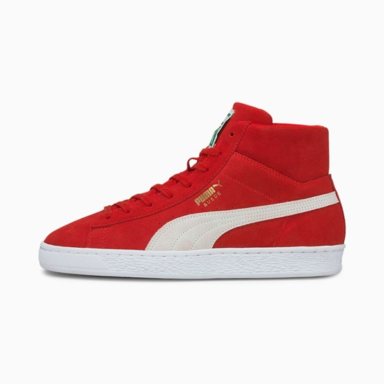 Puma Suede Mid XXI Sneakers Dame Rød Hvide | DB6524310