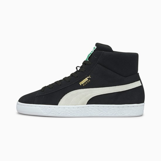 Puma Suede Mid XXI Sneakers Dame Sort Hvide Grøn | AW8137042