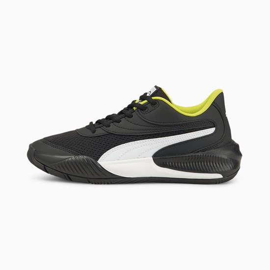 Puma Triple Basketball Jr Basketball Sko Pige Sort Hvide | 697438EXP