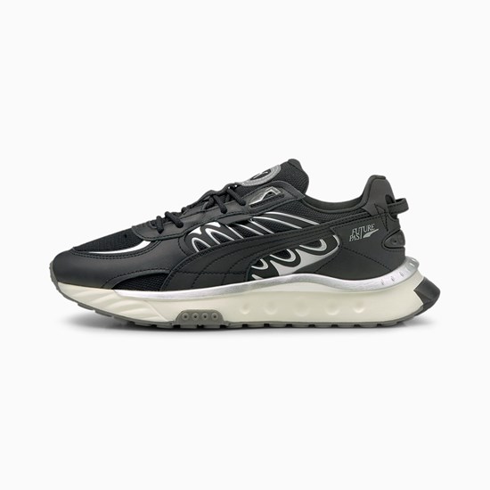 Puma Wild Rider Techno Sneakers Herre Sort Sølv | UN1306725